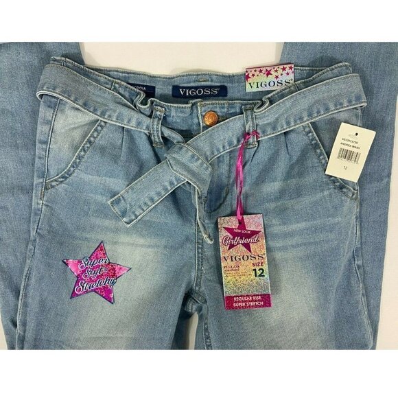 Vigoss Girls Jeans The Georgia Girlfriend Andrea Light Wash Size 12 26 x 25 NWT - Picture 4 of 7
